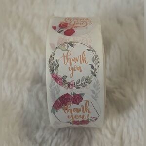 Floral Thank You Stickers Roll of 500